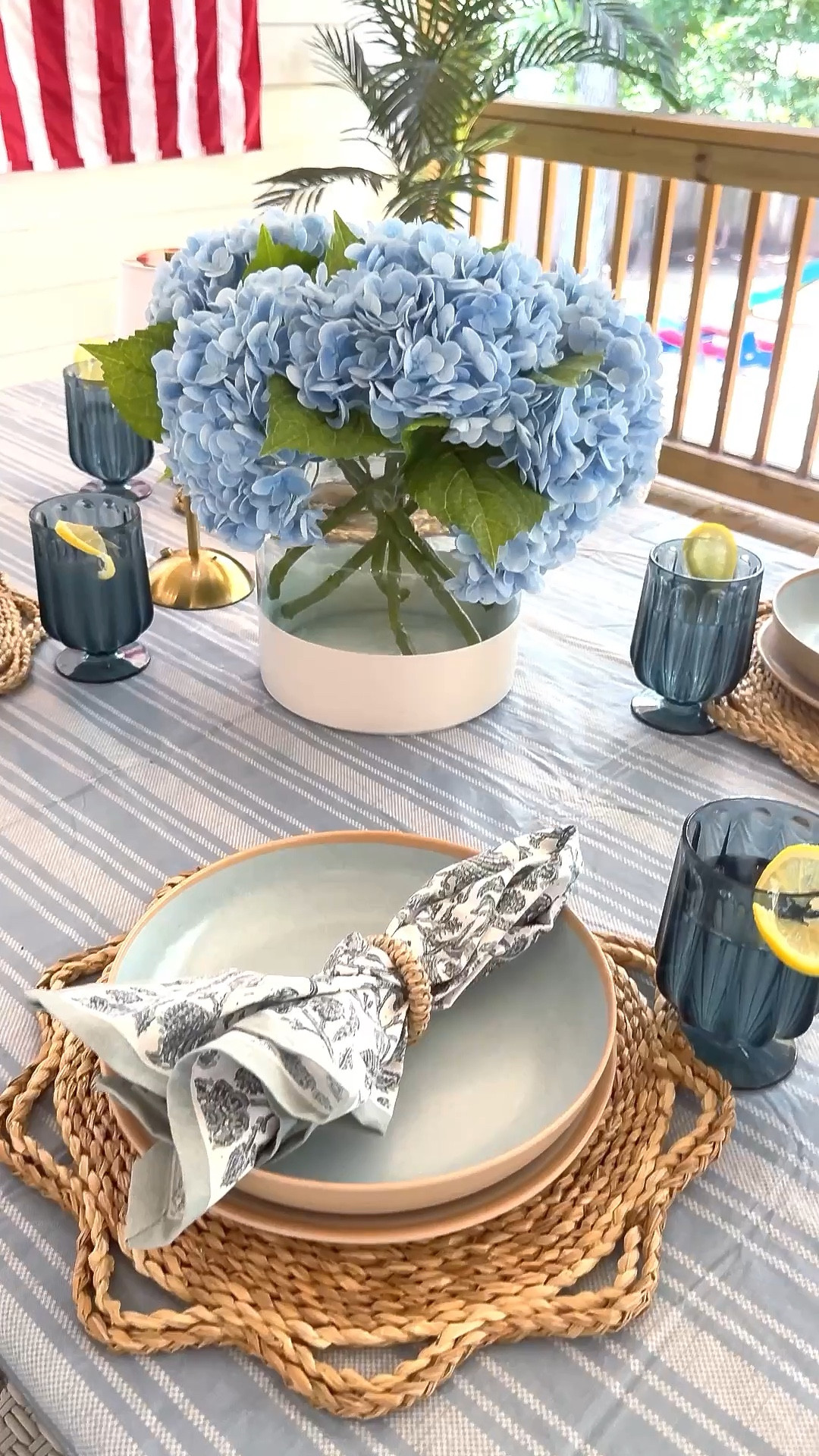Still soaking up summer over here… 
Created this simple table with beautiful blues of summer 🩵

#LTKSeasonal #LTKHome #LTKParties