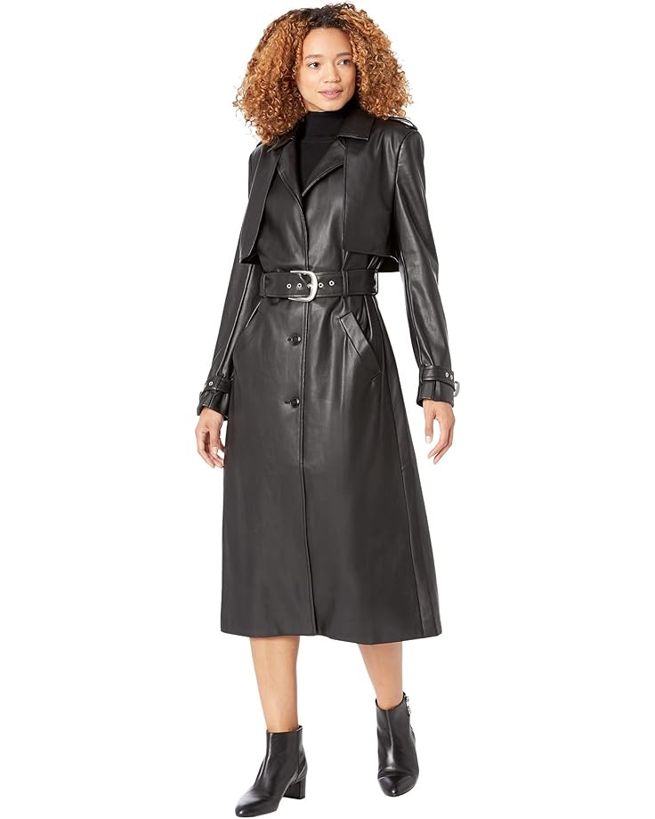 Bardot Leather Trench Coat | Zappos