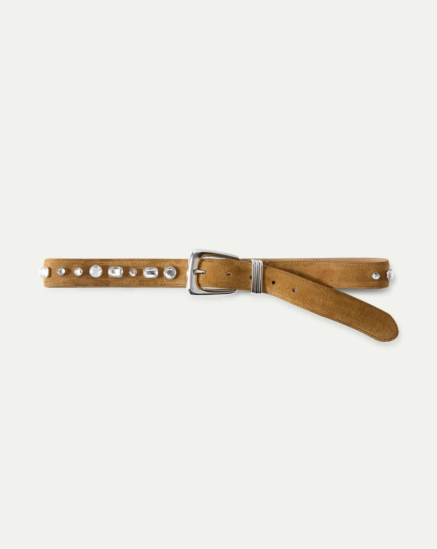 Arch Suede Embellished Belt | Veronica Beard