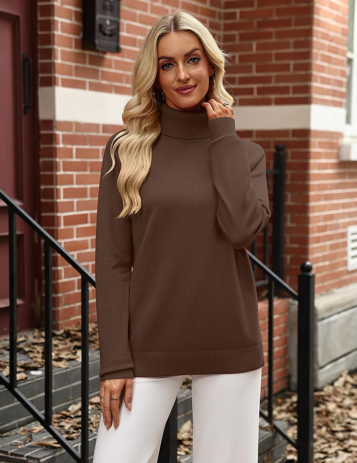 Zeagoo Womens Sweaters Fall Turtleneck Tops Long Sleeve Winter Clothing | Amazon (US)