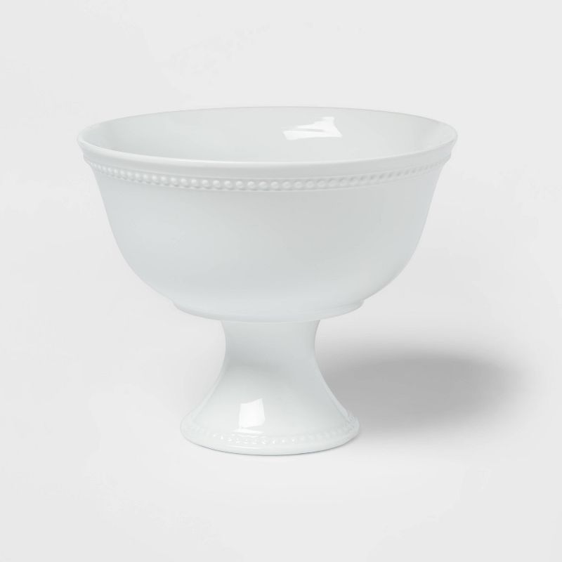 80oz Porcelain Beaded Footed Serving Bowl White  - Threshold™ | Target