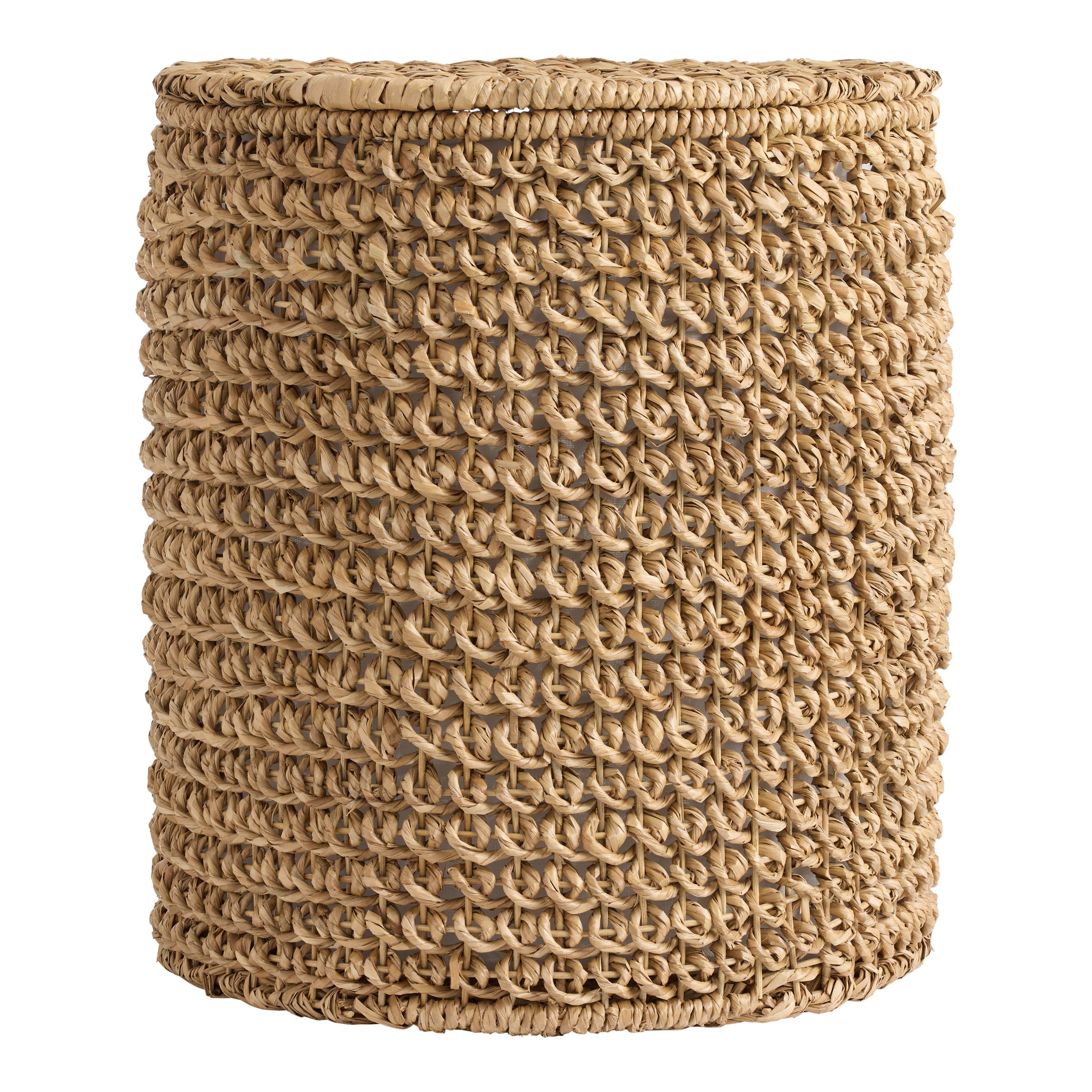 Adora Water Hyacinth and Rattan Laundry Hamper with Liner | World Market