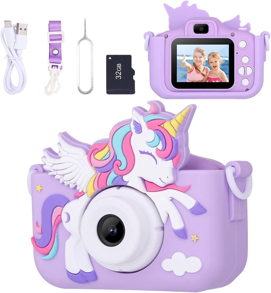 Unicorn Toys Camera for Kids Girls Age 3-8, Toddler Kids Digital Camera Christmas Birthday Gifts ... | Amazon (US)
