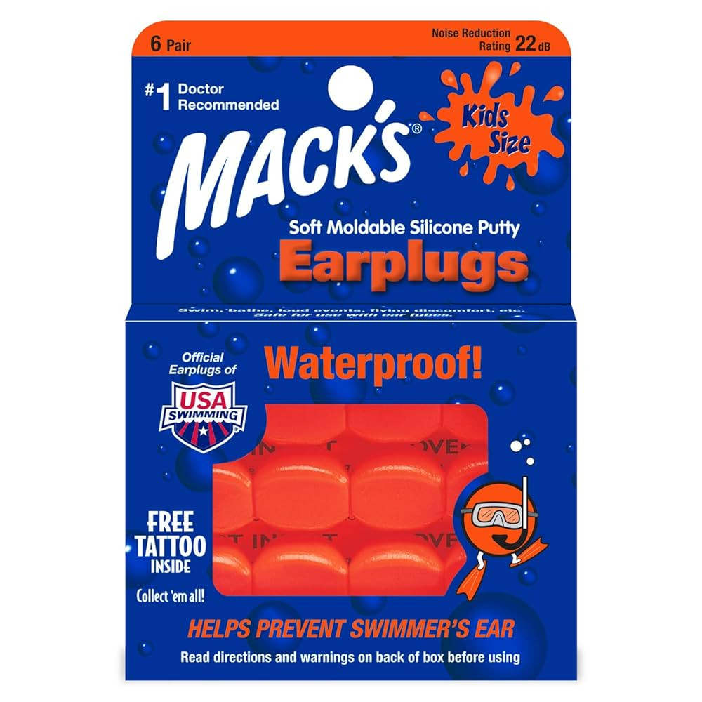 Mack's Soft Moldable Silicone Putty Ear Plugs - Kids Size, 6 Pair - Comfortable Small Earplugs fo... | Amazon (US)