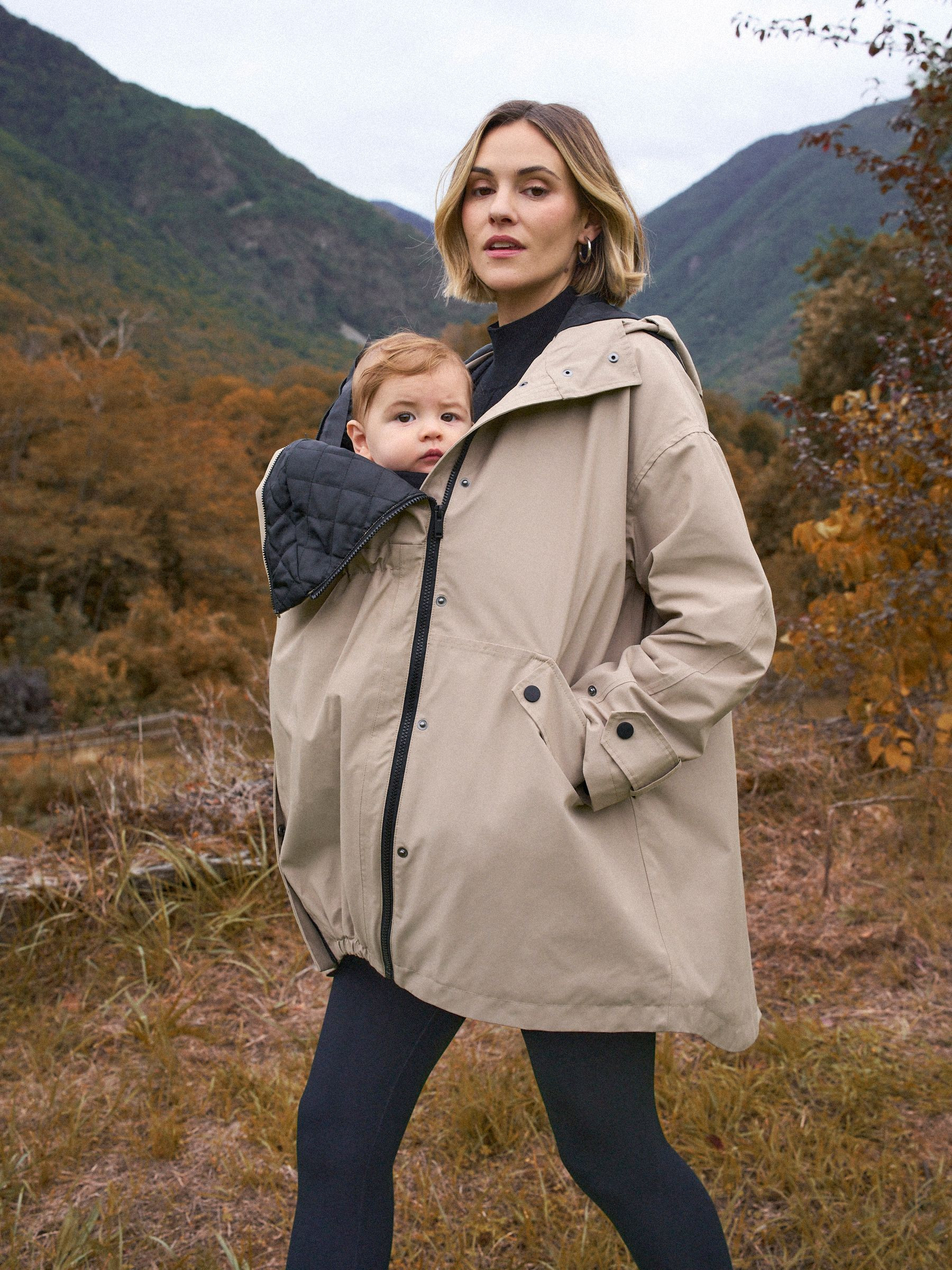 Seraphine Seraphine Taupe 3-In-1 Maternity & Babywearing Raincoat | Next US