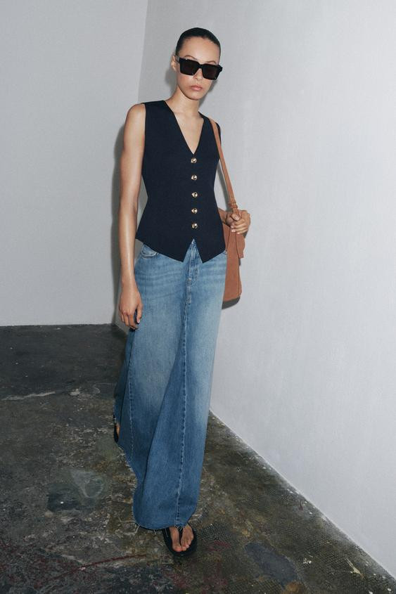 SMOOTH KNIT VEST TOPNavy blue+3 | Zara US