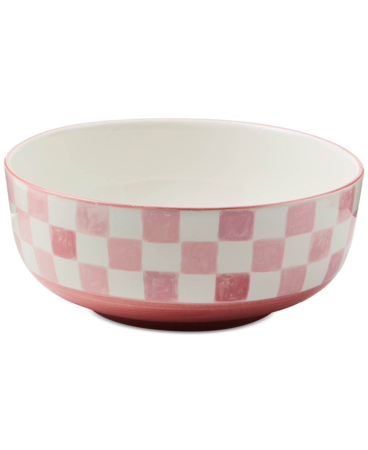 MacKenzie-Childs Pink Check Serving Bowl, 112-oz. - Pink | Macy's