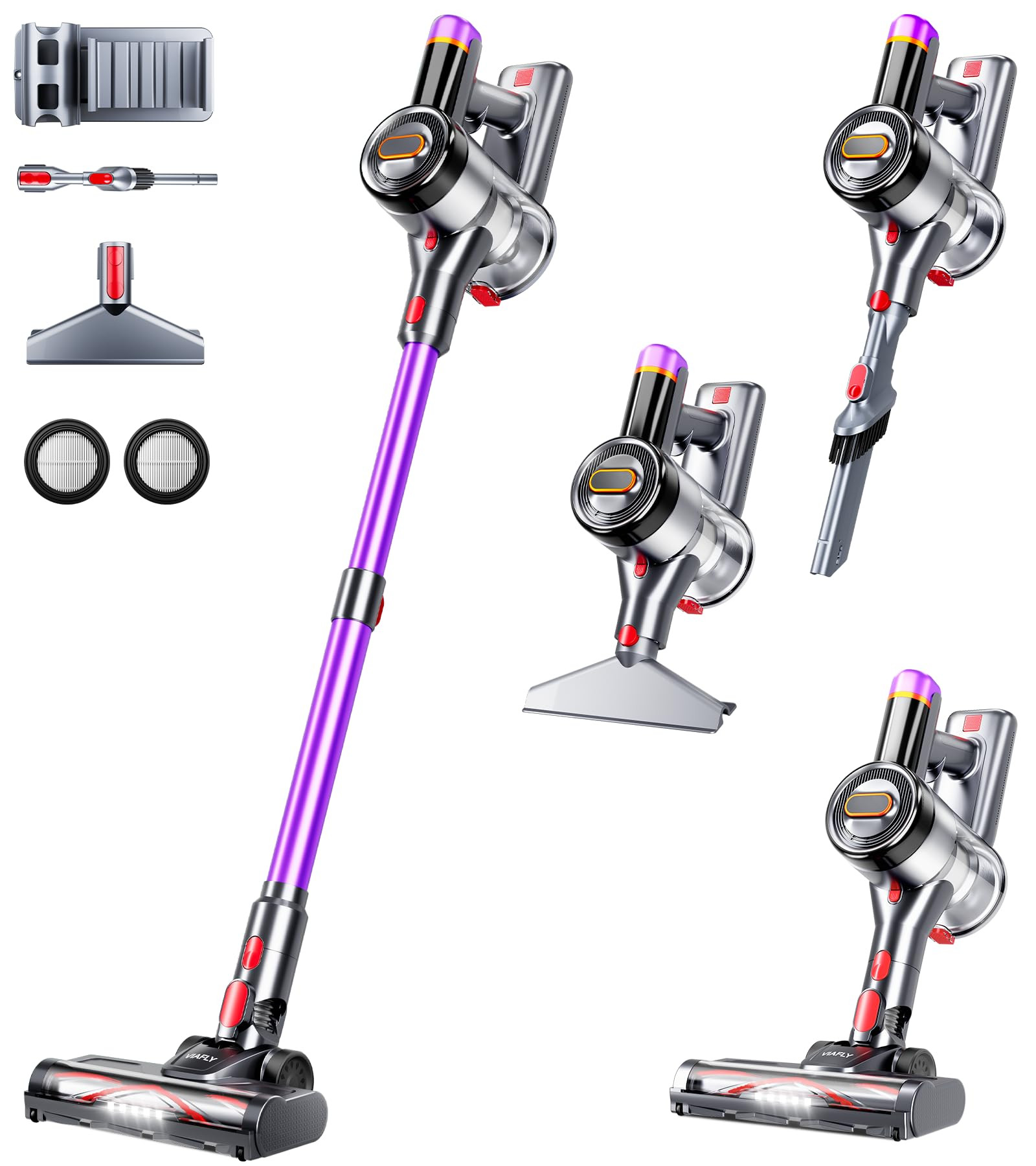 Cordless Vacuum Cleaner, 500W 40Kpa 60Mins Vacuum Cleaners for Home, Anti-tangle Stick Vacuum wit... | Amazon (US)
