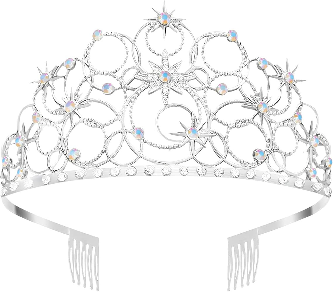 Princess Crown Tiaras for Women Stellar Costume Girls Wicth Merch Hat Accessories for Halloween P... | Amazon (US)