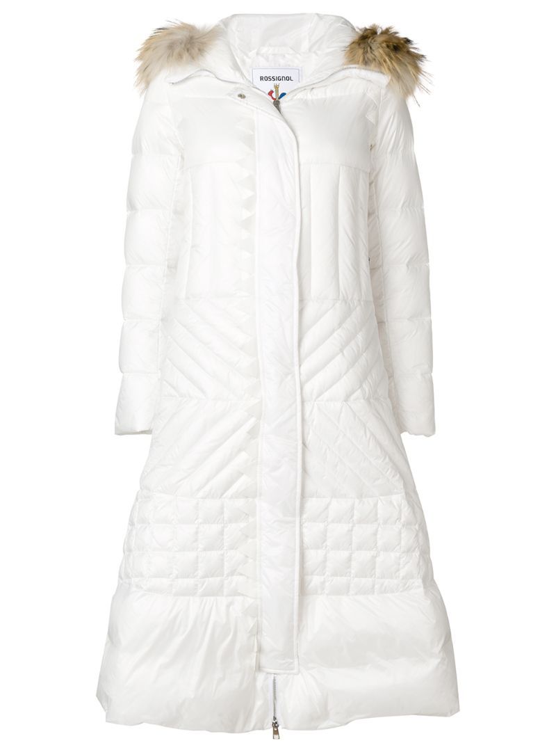 Rossignol - padded hooded coat - women - Feather Down/Polyamide/Polyester/Raccoon Dog - M, White, Feather Down/Polyamide/Polyester/Raccoon Dog | FarFetch US