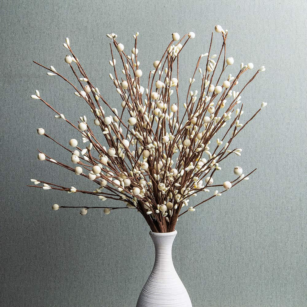 JINGHONG 6PCS Artificial Pip Berry Stems,Cream Berries Stems White Berry Picks for Winter Christm... | Amazon (US)