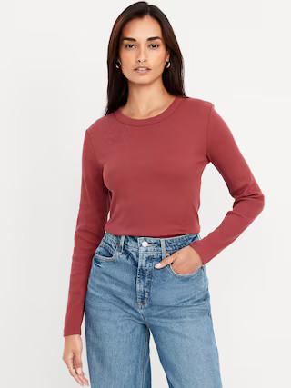 Snug Long-Sleeve Crew-Neck T-Shirt | Old Navy (US)