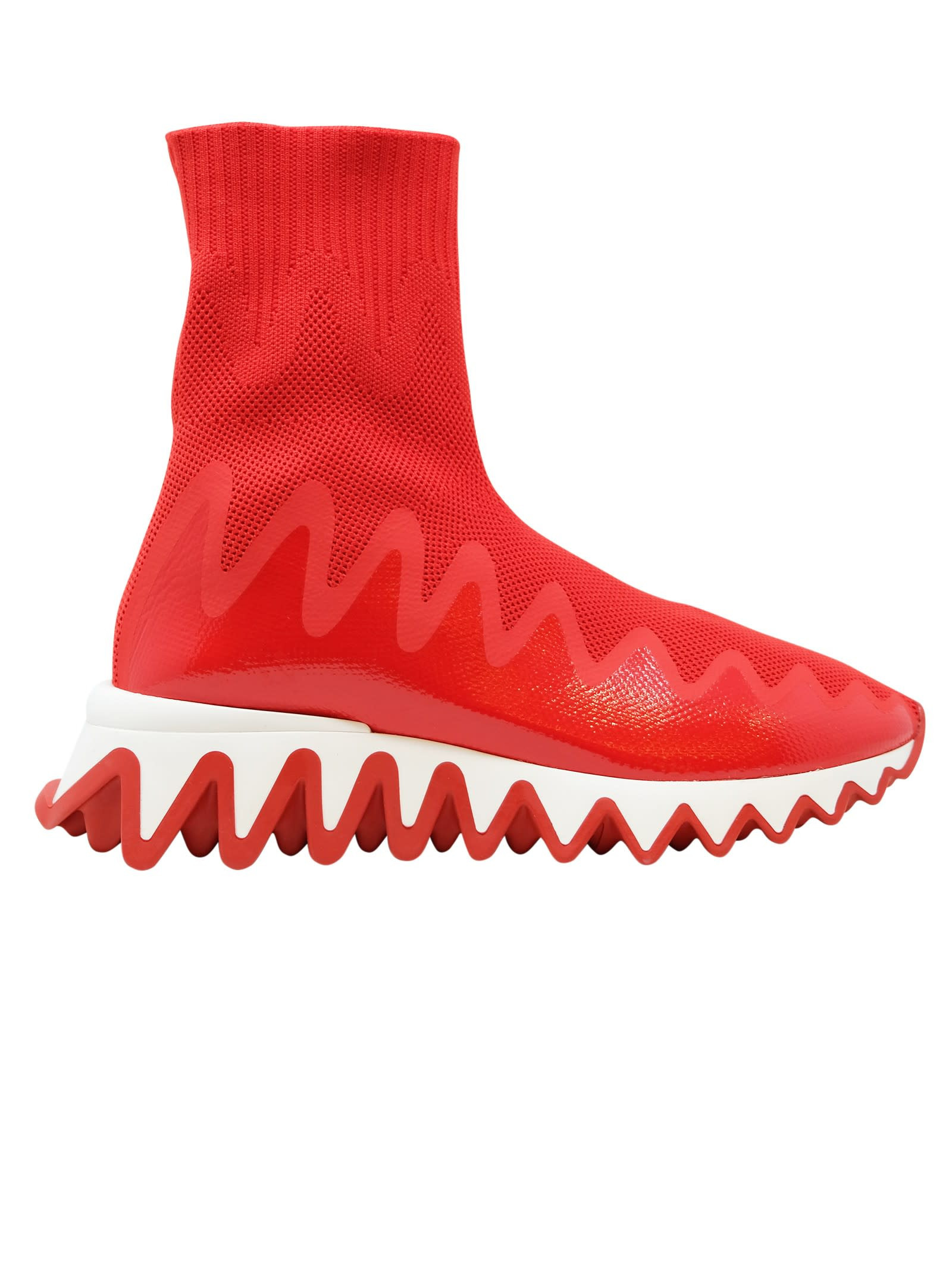 Christian Louboutin Loubi Fabric Sharkysock Sneakers | Italist.com US