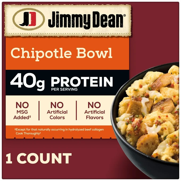 Jimmy Dean Protein Breakfast Bowl, Chipotle Chicken, Scrambled Egg & Monterey Jack, Frozen, 7.22 ... | Walmart (US)