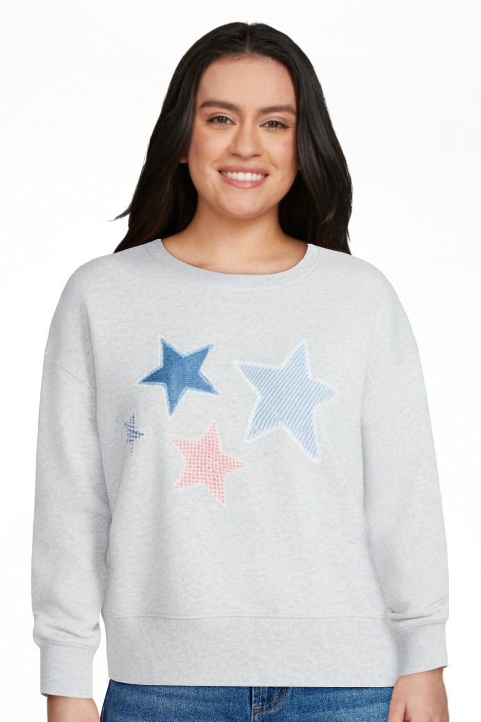 No Boundaries Boxy Americana Sweatshirt with Long Sleeves, Women's XXS-4X | Walmart (US)