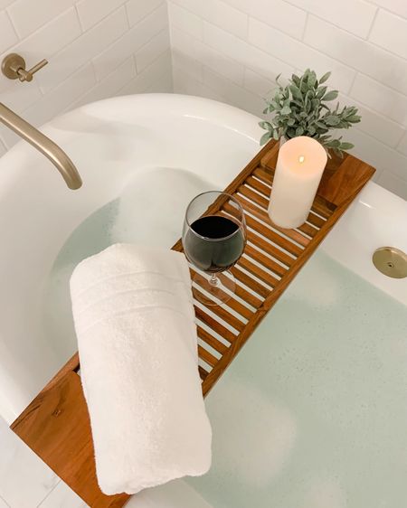 Self care is very important and a warm bath, glass of wine and super soft bamboo towels will make you feel very spoiled. 

#LTKunder50 #LTKhome #LTKfamily