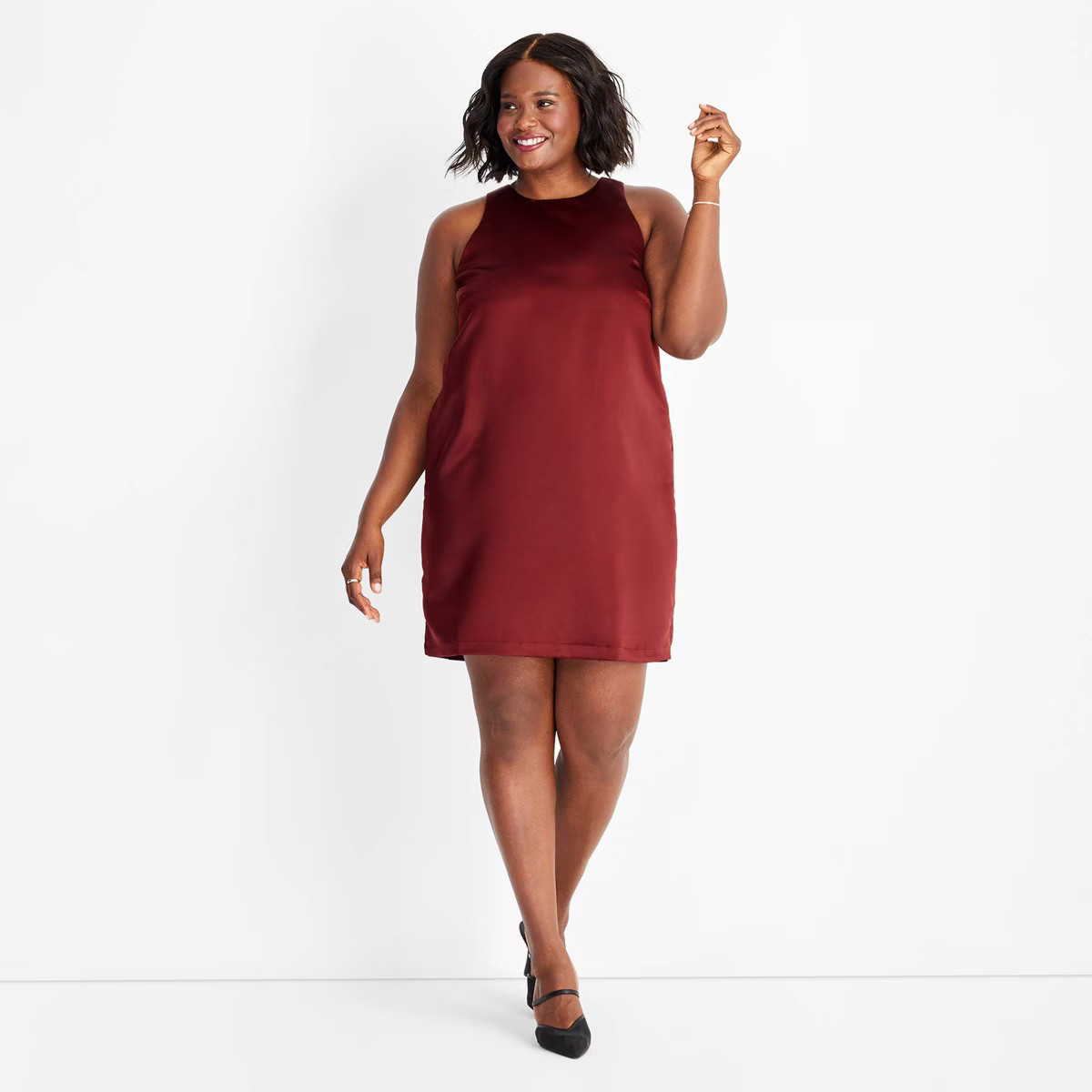 Women's 90's Satin Mini Shift Dress - Future Collective | Target