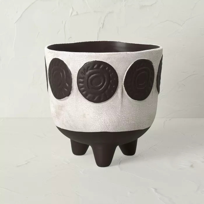Indoor/Outdoor Stoneware Planter Gray Circles - Opalhouse™ designed with Jungalow™ | Target