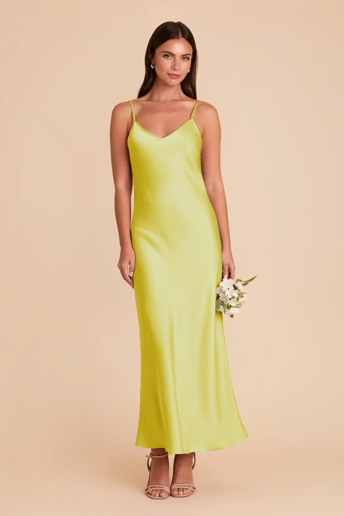Alice Matte Satin Dress in Chartreuse | Birdy Grey | Birdy Grey
