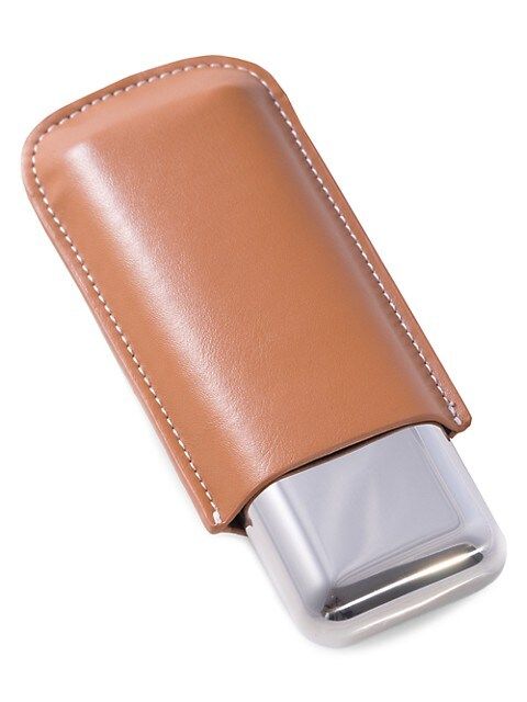 Bey-Berk Leather &amp; Stainless Steel Cigar Holder on SALE | Saks OFF 5TH | Saks Fifth Avenue OFF 5TH