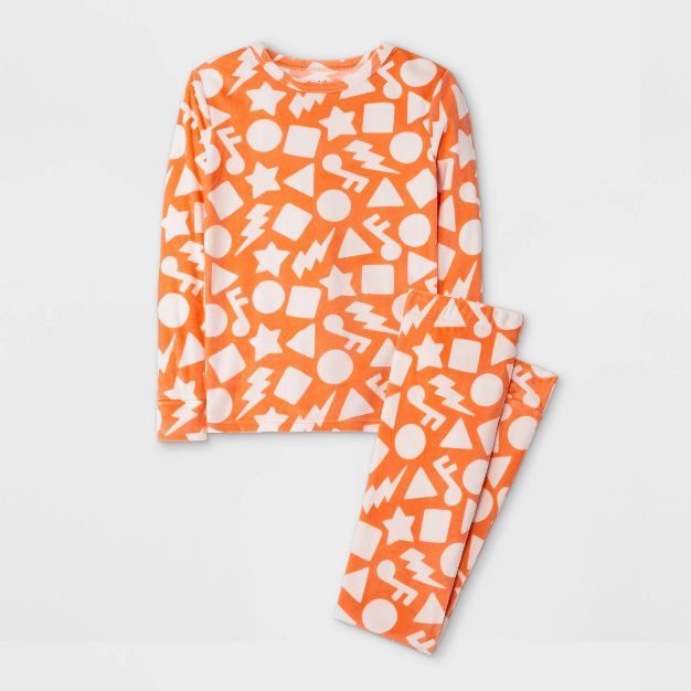 Kids' Music Notes Print Pajama Set - Cat & Jack™ Orange | Target