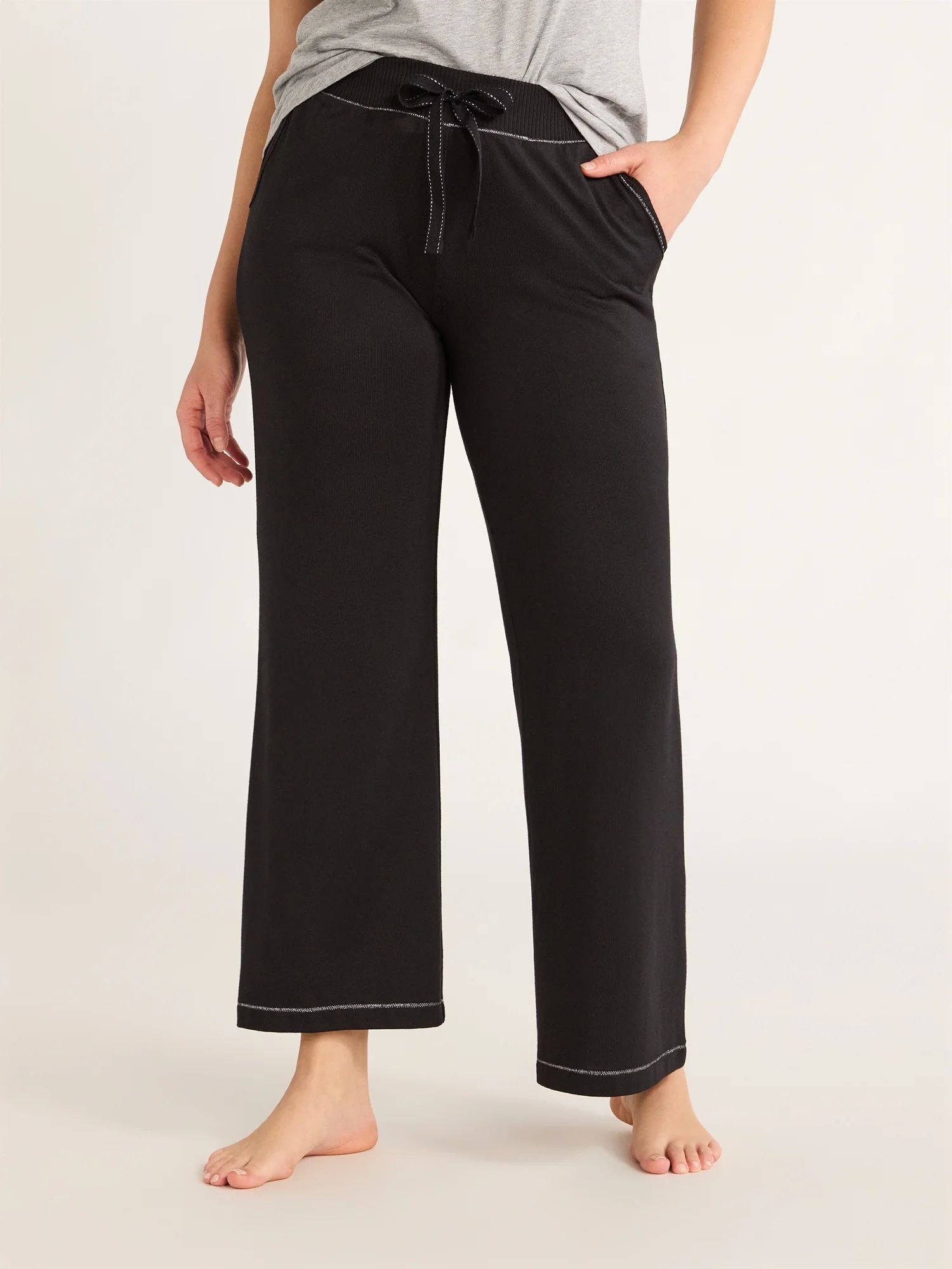 Joyspun Women's Hacci Knit Sleep Pants, 30.5” Inseam, Sizes XS-3X | Walmart (US)