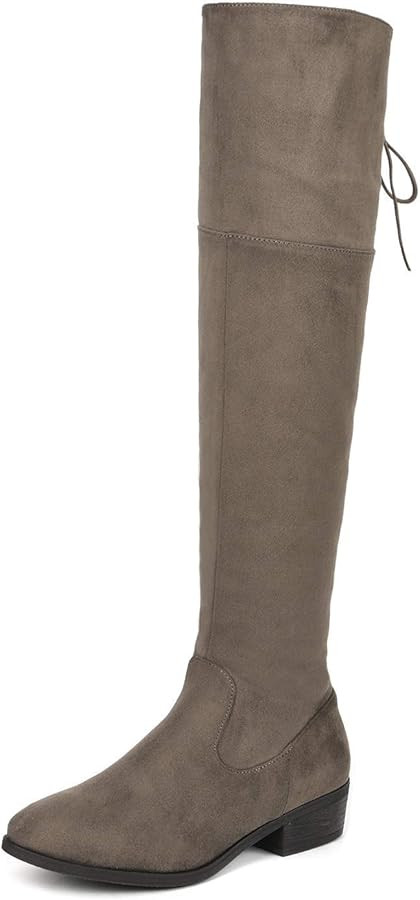 DREAM PAIRS Women's Over The Knee High Low Block Heel Riding Boots Uplace Lei | Amazon (US)