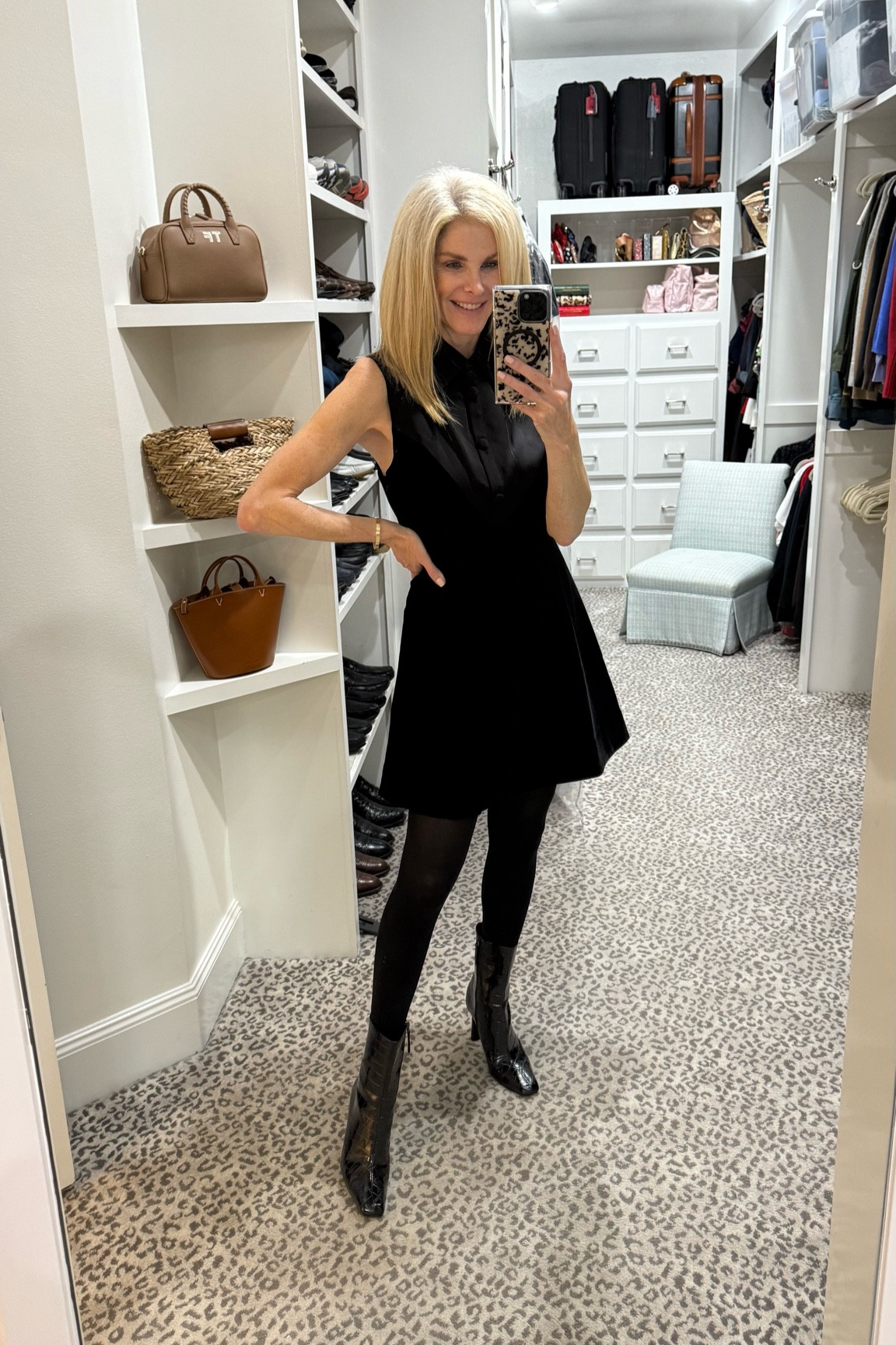 Cute tuxedo dress. Wearing size M 
Boots are old. 

#LTKStyleTip #LTKHoliday #LTKFindsUnder100