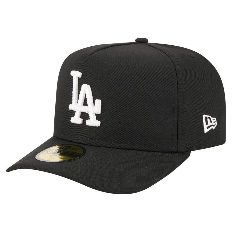 Los Angeles Dodgers New Era Script Safety Pin 59FIFTY A-Frame Fitted Hat - Black | Lids