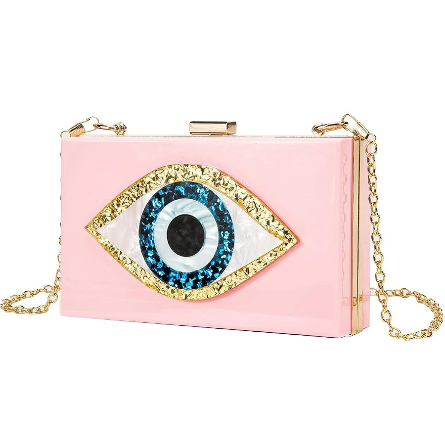 LETODE Clutch Purses for Women-Evil Eye Acrylic Clutch Glitter Purse Evening Bag Chain Shoulder C... | Amazon (US)