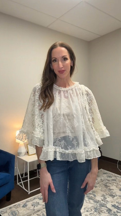 This is the prettiest lace top! Very oversized , wearing a size S 🤍

#LTKSaleAlert #LTKootd