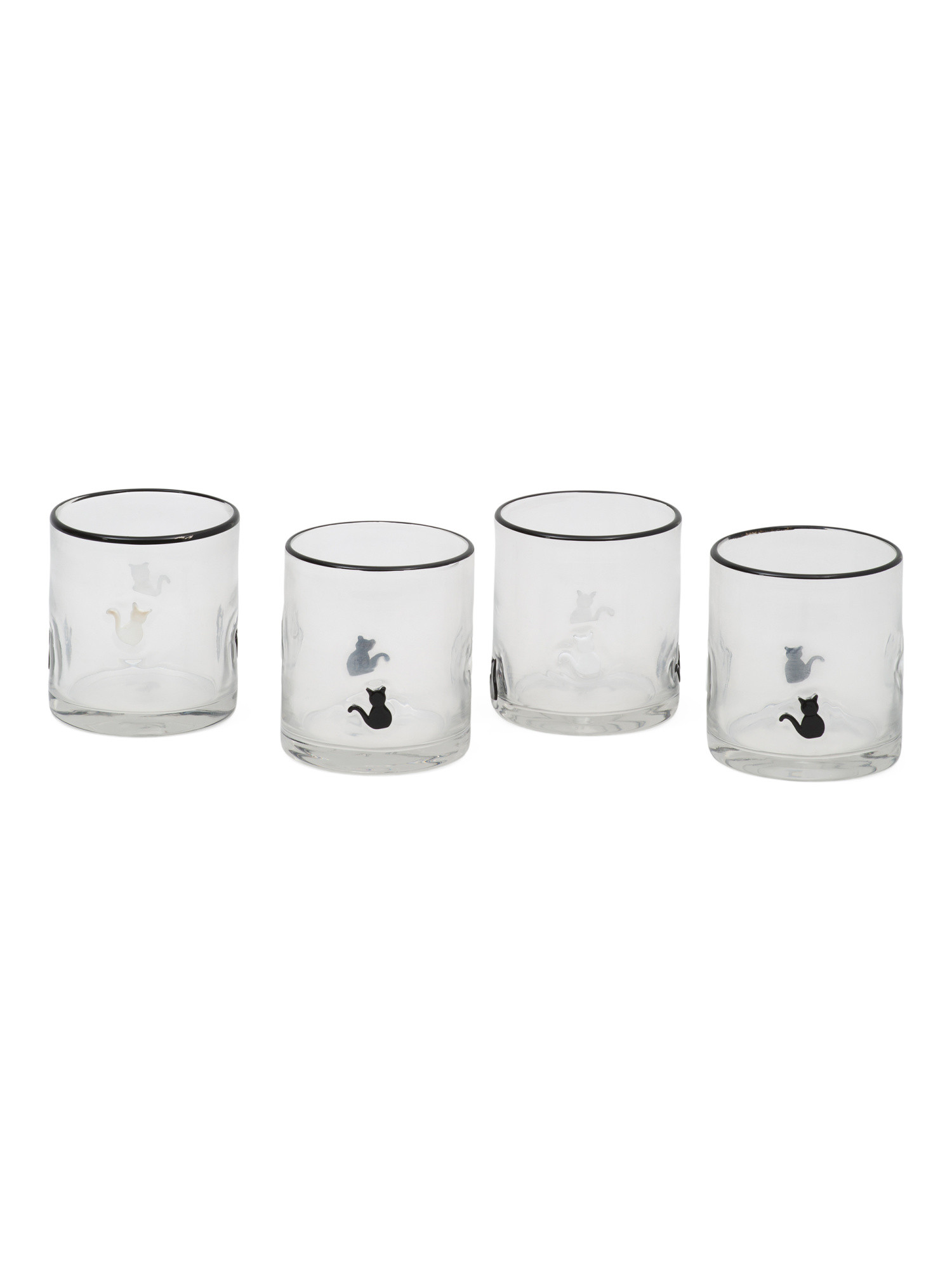 Set Of 4 Cat Double Old Fashioned Glasses | Halloween | Marshalls | Marshalls