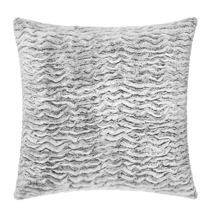 Better Homes & Gardens Texture Faux Fur Wavy Pillow, 22 x 22, Grey, Square, 1 Piece | Walmart (US)