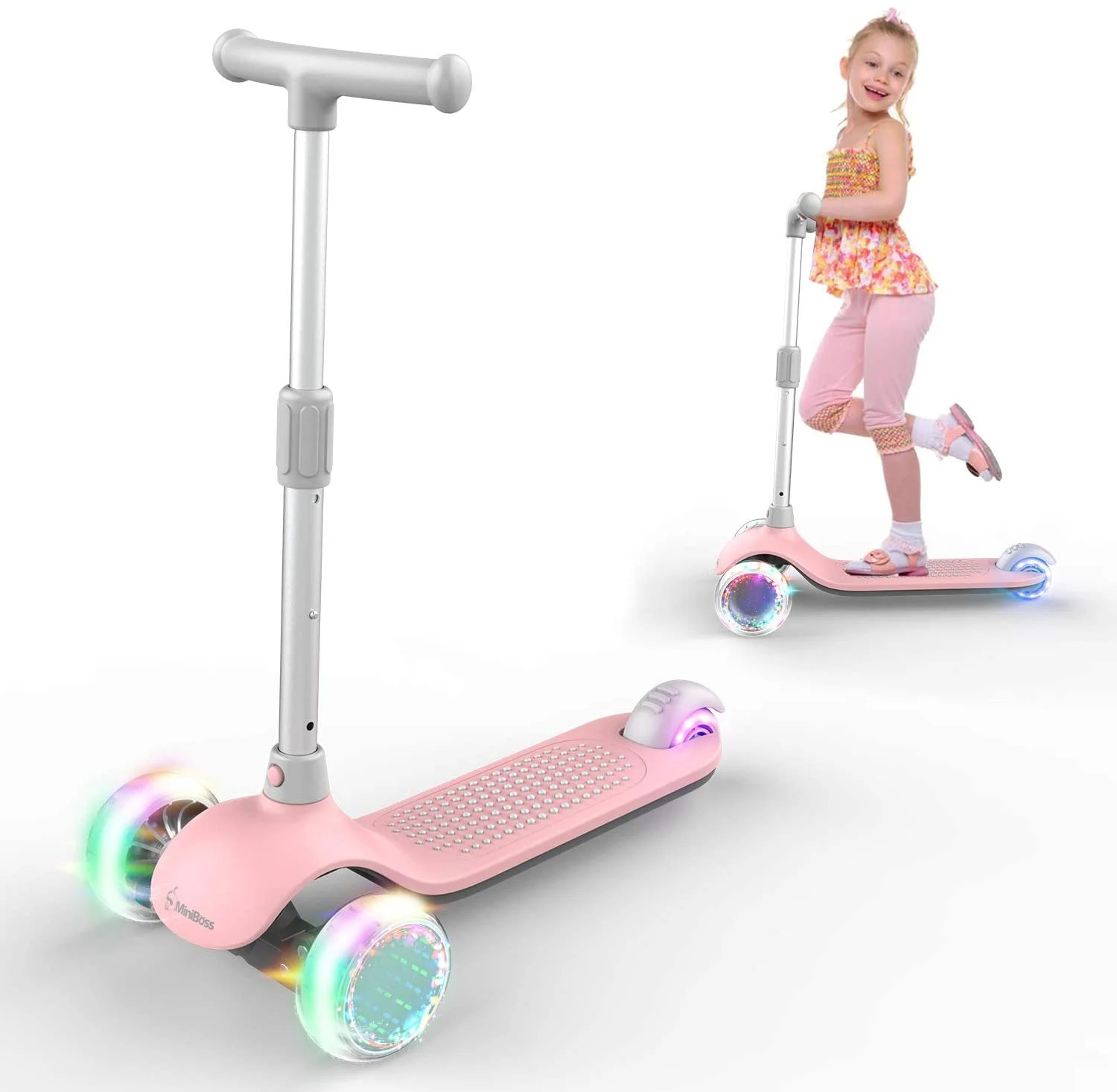 MiniBoss Kick Scooter for Kids, 3 Wheels Kids Scooter with Fashional Lights, Folding Kids Scooter... | Walmart (US)