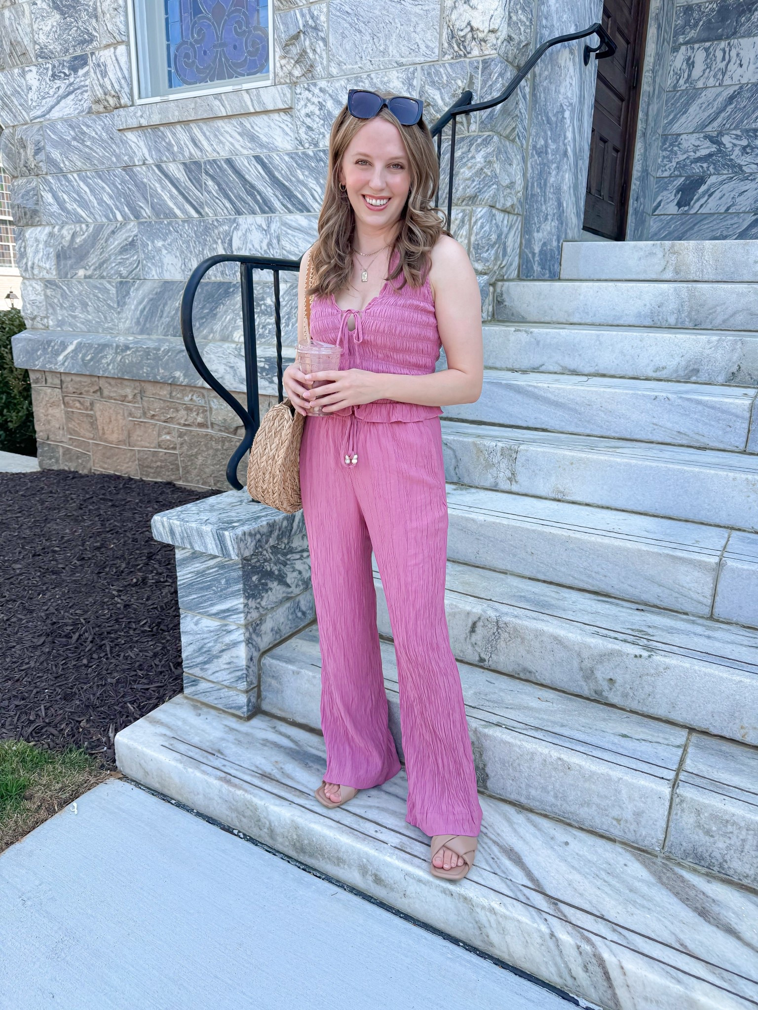 One of my fav sets on clearance and selling fast! Wearing an xs in the top and small in pants 
Vacation outfit, spring set 

#LTKootd #LTKTravel