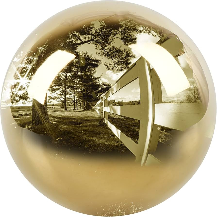 6 inch Stainless Steel Gazing Ball, E-Buying Golden Mirror Polished Hollow Seamless Gazing Globe ... | Amazon (US)