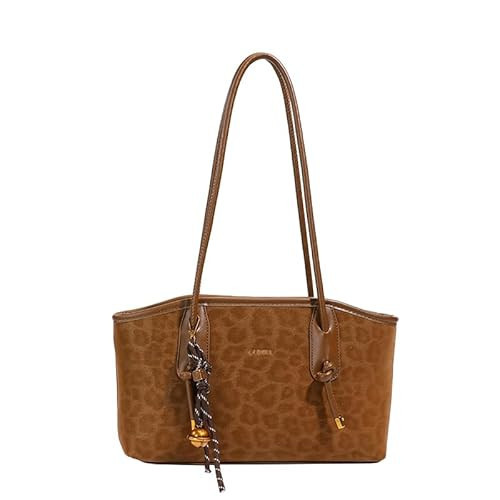 ANKICK Shoulder Bags for Women Y2k Fall Purse Small Vintage Hobo Tote Handbag Faux Leather Underarm Purse with Zipper (Leopard-Brown) | Amazon (US)