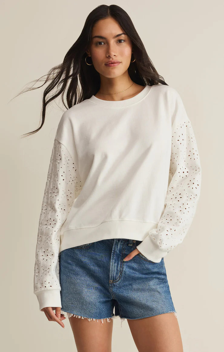 Mosaic Knit Eyelet Sweatshirt | Z Supply