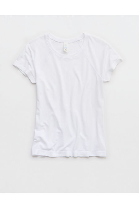 OFFLINE By Aerie Gotta Run Seamless Short Sleeve T-Shirt Women's White XXS | Aerie