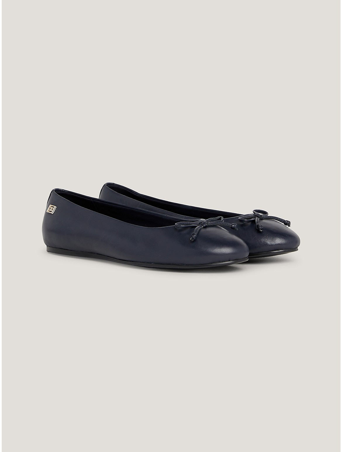 Tommy Hilfiger Women's Leather Ballet Flat - Navy - US 6.5 / EU 37 | Tommy Hilfiger (US)