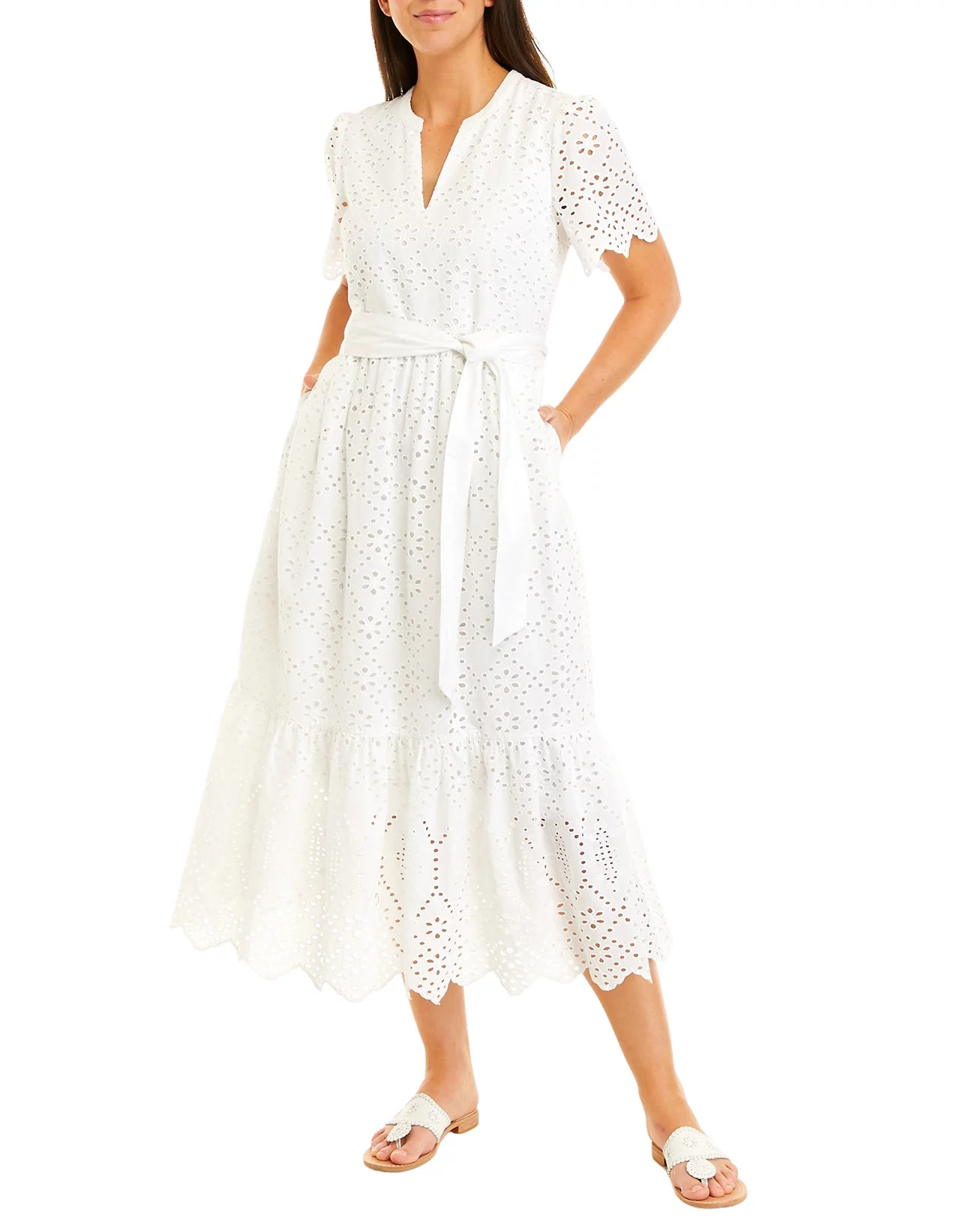 Women's Short Sleeve Eyelet Maxi Dress | Belk