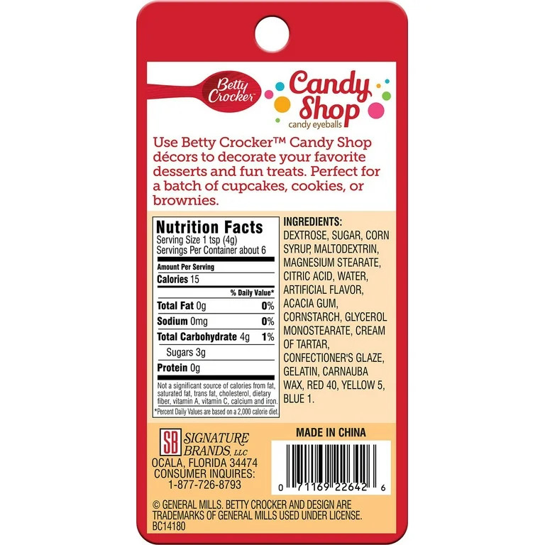 Betty Crocker Candy Shop Decors - Candy Eyeballs - 0.88 oz | Walmart (US)