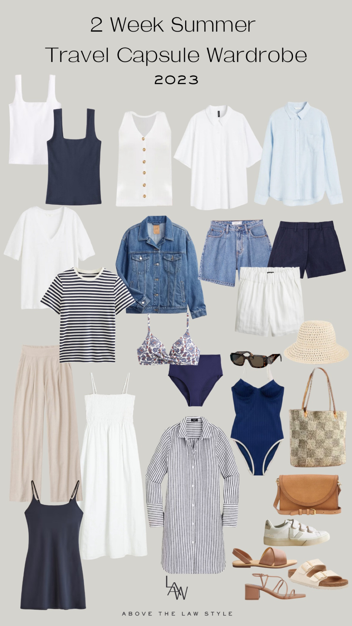 2 Week Summer Travel Capsule Wardrobe
•
accessories, sandals, shoes, nude heels, white sneakers, convertible purse, straw tote bag, crossbody purse, straw hat, bucket hat

#LTKSeasonal #LTKunder100 #LTKunder50