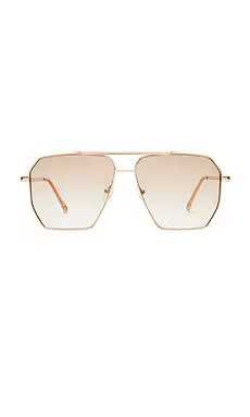 AIRE Asteroid Sunglasses in Gold & Brown Grad from Revolve.com | Revolve Clothing (Global)