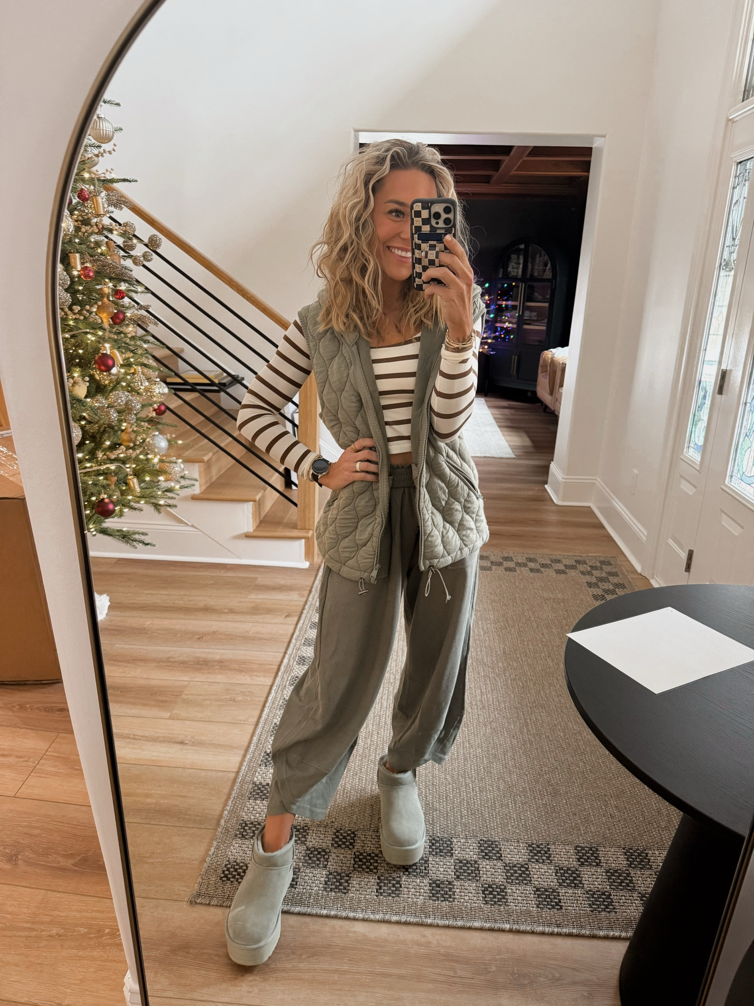 Cozy OOTD🤎✨ love these Amazon pants so much! So cozy & several colors. Same w/ the vest. In the S! I size up in the UGGs. & the top is super stretchy — XS/S! 

Ootd / winter style / comfy / casual / amazon / neutrals / Holley Gabrielle 

#LTKHoliday #LTKFindsUnder100 #LTKStyleTip