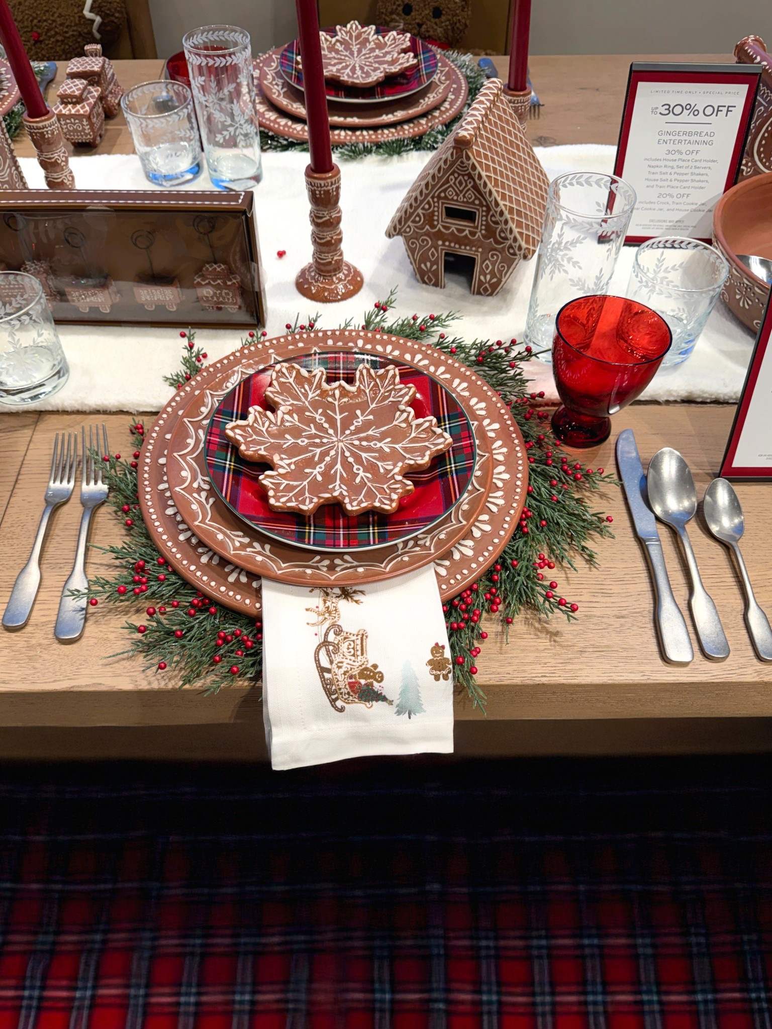 One of my all-time favorite holiday looks! 😍🎄🍪 This charming gingerbread tablescape feels truly quintessential Christmas — playful, nostalgic, and full of magic! ✨ Pottery Barn’s classic gingerbread dinnerware collection is on major sale right now, making it the perfect time to recreate this festive setup. 🥂 Mixed with timeless tartan accents, it brings in that classic, cozy layer that balances the fun whimsy so beautifully. 💫 A table that feels joyful, inviting, and made for creating holiday memories. ❤️ #PotteryBarn #ChristmasTablescape #HolidayHosting 

#LTKHome #LTKSaleAlert #LTKHoliday