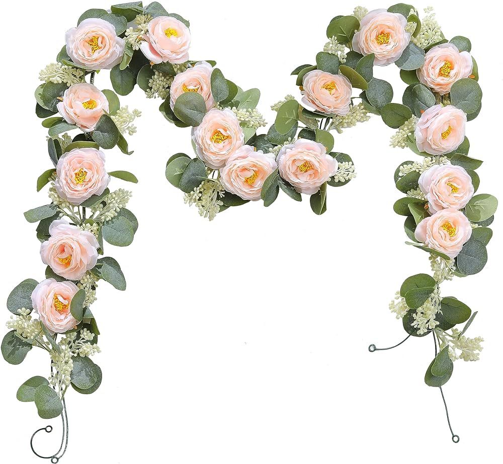 3 Pack Artificial Flowers Garland for Decoration, Artificial Flowers Fake Eucalyptus Flowers Vine... | Amazon (US)