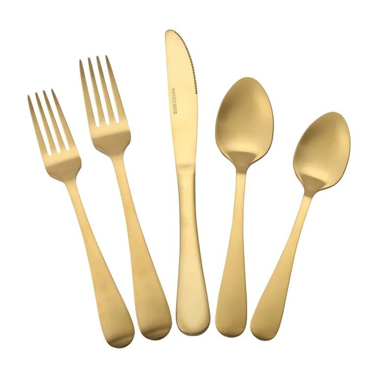 Better Homes & Gardens 20 Pieces Arlo Flatware Set with Matte Finish | Walmart (US)