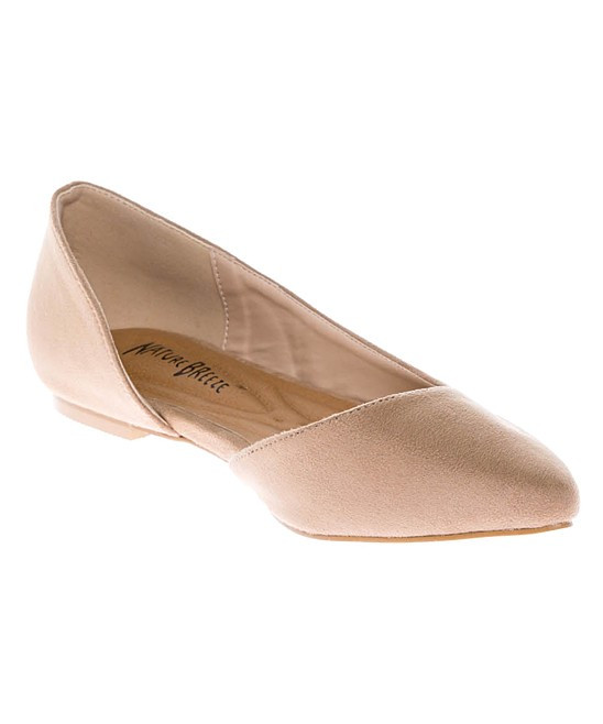 Nature Breeze Women's Ballet Flats TAUPE - Taupe Wanda Faux Suede DOrsay Flat - Women | Zulily