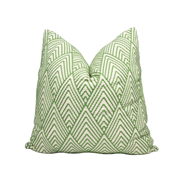 Schumacher Avila Embroidery pillow cover in Green 75370 // Designer pillow // High end pillow // ... | Etsy (US)